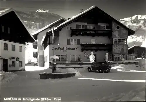 Ak Lermoos in Tirol, Gasthof Loisach, Grubigstein, Winteransicht