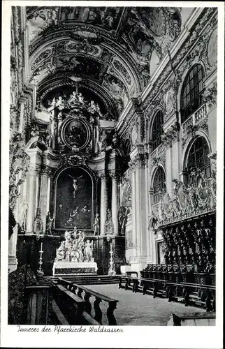 Ak Waldsassen in der Oberpfalz, Inneres der Pfarrkirche