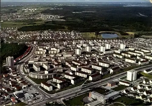 Ak Hassloch Rüsselsheim am Main in Hessen, Fliegeraufnahme