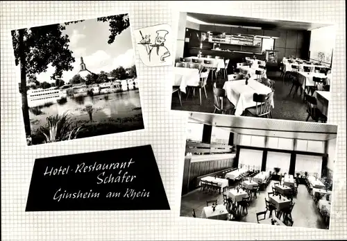 Ak Ginsheim Gustavsburg am Rhein, Restaurant Schäfer