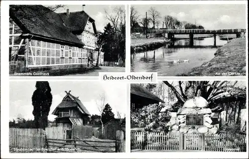 Ak Oldendorf an der Luhe, Brammers Gasthaus, Örtze, Ehrenmal, Speicher