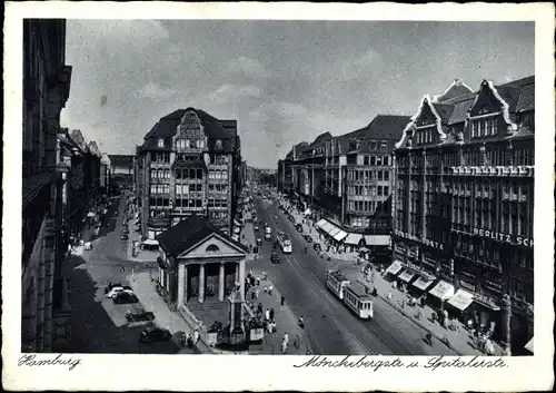 Ak Hamburg Mitte Altstadt, Mönckerbergstraße u. Spitaler Str.