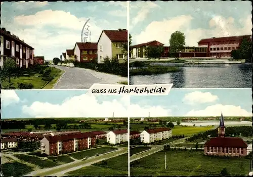 Ak Harksheide Norderstedt Schleswig Holstein, Siedlung, Schule, Kirche