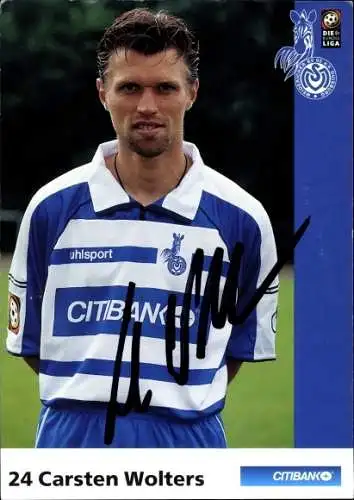 Ak Fußballer Carsten Wolters, Portrait, Autogramm, Reklame, Bundesliga, Citibank