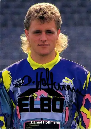 Ak Fußballer Daniel Hoffmann, Portrait, Autogramm, Reklame, ELBO