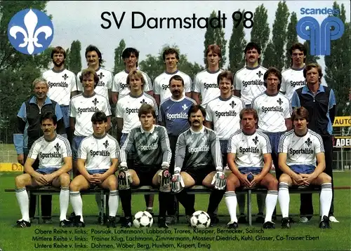 Autogrammkarte Fußball, SV Darmstadt 98, Mannschaft, Labbadia, Posniak, Salisch