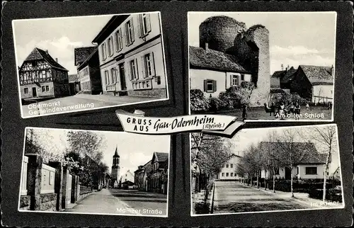 Ak Gau Odernheim Rheinhessen, Schoss, Obermarkt, Gemeindeverwaltung