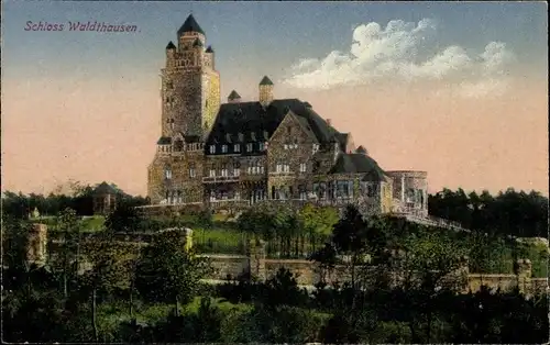 Ak Budenheim am Rhein, Schloss Waldthausen
