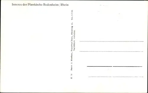 Ak Bodenheim in Rheinhessen, Inneres der Pfarrkirche