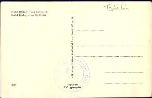 Ak Rožnov pod Radhoštěm Rosenau unter Radhost Region Zlin, Hotel Radegost am Radhoscht