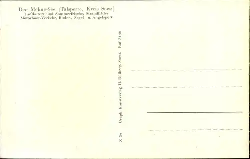 Ak Möhnesee in Westfalen, Kraftwerk, Sperrmauer, Segelboot, Strandbad