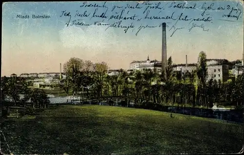 Ak Mladá Boleslav Jungbunzlau Mittelböhmen, Blick auf den Ort