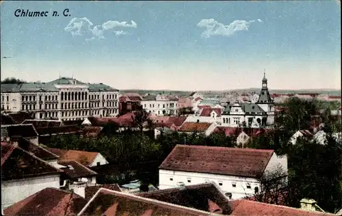 Ak Chlumec nad Cidlinou Chlumetz an der Cidlina Region Königgrätz, Blick auf den Ort