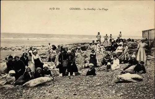 Ak Commes Calvados, Le Bouffey, La Plage