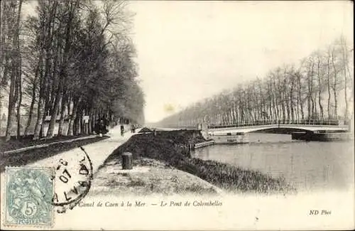 Ak Colombelles Calvados, Canal de Caen a la Mer, Le Pont de Colombelles
