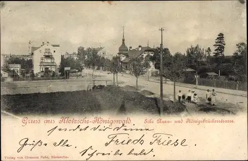 Ak Dresden Klotzsche Königswald, Auenstraße Ecke Königsbrückerstraße