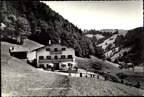 Ak Fieberbrunn in Tirol, Alpengasthof Pletzer mit Umgebung