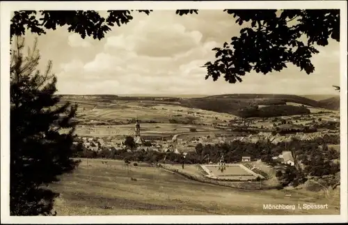 Ak Mönchberg im Spessart, Durchblick zum Ort