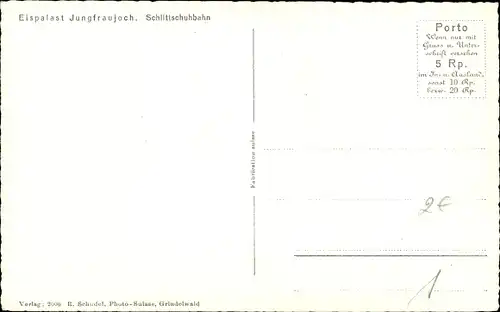 Ak Kanton Bern, Eispalast Jungfraujoch, Schlittschuhbahn