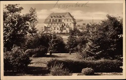 Ak Bad Brambach im Vogtland, Blick aus der Ferne auf das Radium Hotel Weidighaus