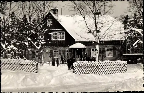 Ak Reudnitz Mohlsdorf, Gasthof Waidmannsruhe, Winter