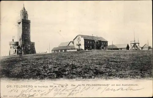 Ak Schmitten, Feldberg, Feldbergturm, Altes Feldberghaus