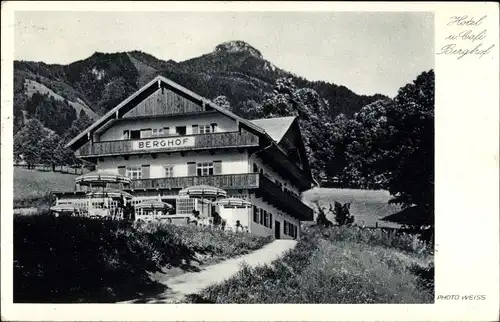 Ak Lenggries Isar, Hotel u. Café Berghof