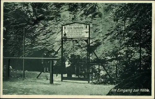 Ak Uftrungen Südharz, Heimkehle, Höhle, Eingang