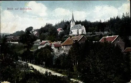 Ak Schierke Wernigerode am Harz, Panorama, Teilansicht