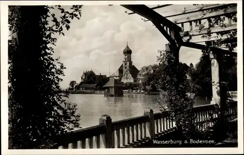 Ak Wasserburg am Bodensee Schwaben, Rathaus, Teilansicht