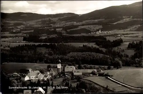 Ak Sankt Jakob im Walde Steiermark, Ort mit Umgebung
