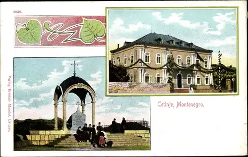 Ak Цетиње Cetinje Montenegro, Denkmal, Gebäude