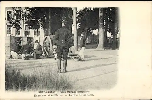 Ak Saint Maixent Deux Sevres, Ecole Militaire d'Infanterie, Exercices d'Artillerie