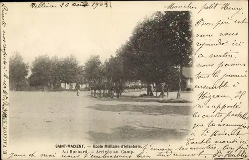 Ak Saint Maixent Deux Sevres, Ecole Militaire d'Infanterie, Au Ruchard, Arrivee au Camp