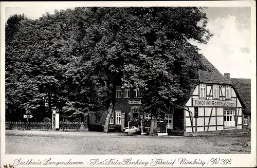 Ak Langendamm Nienburg an der Weser, Gasthaus Langendamm, Inh. Fritz Henking