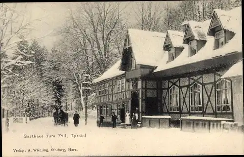 Ak Tyratal Stolberg Südharz, Gasthaus zum Zoll, Winter