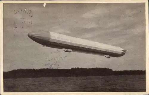 Ak Zeppelin Luftschiff LZ 3 über dem Bodensee