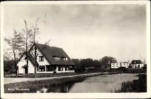 Ak Anna Paulowna Hollands Kroon Nordholland Niederlande, Flusspartie, Häuser