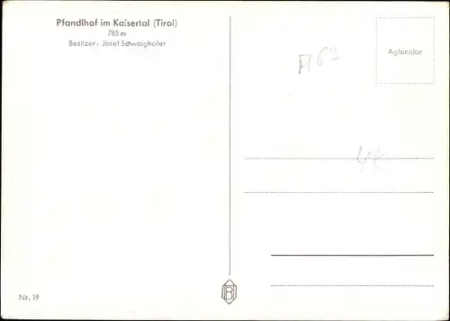 Ak Kufstein in Tirol, Pfandlhof im Kaisertal