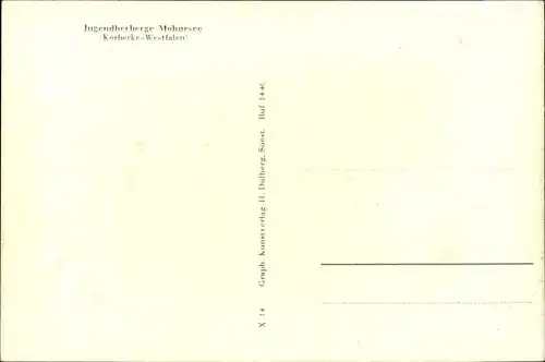 Ak Körbecke Möhnesee im Kreis Soest Nordrhein Westfalen, Jugendherberge