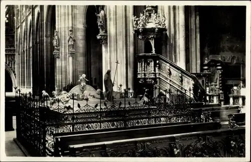 Ak Praha Prag Tschechien, Chrám sv. Víta, Veitsdom, Kanzel, Königliches Mausoleum