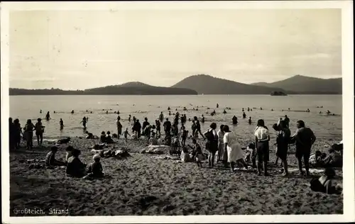 Ak Doksy Hirschberg am See Region Reichenberg?, Máchovo jezero, Hirschberger Großteich, Strandpartie