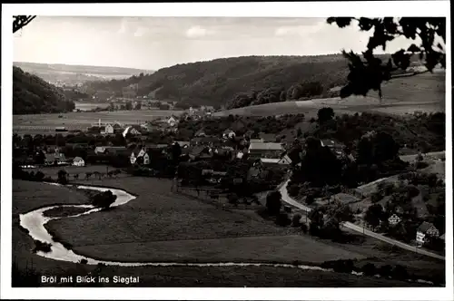 Ak Bröl Hennef an der Sieg, Panorama, Siegtal