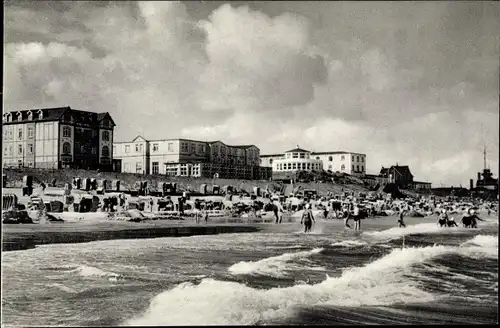 Ak Nordseebad Wangerooge in Ostfriesland, Strand, Hotels