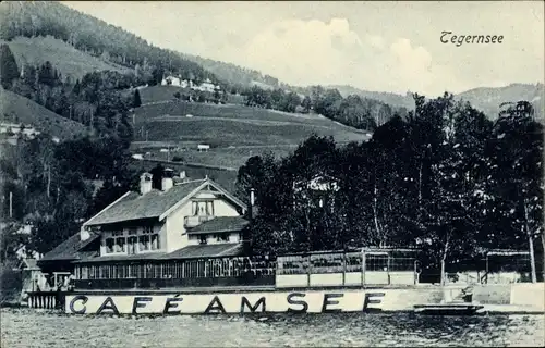 Ak Tegernsee in Oberbayern, Cafe am See