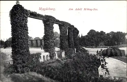 Ak Magdeburg an der Elbe, Adolf Mittag See, Anlage