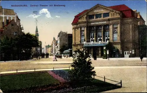 Ak Magdeburg an der Elbe, Zentraltheater, Breiteweg