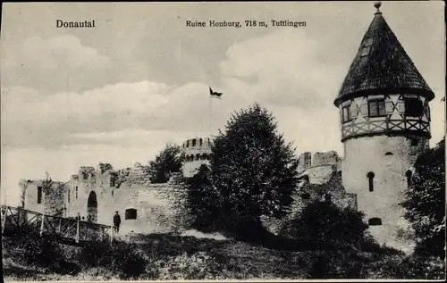 Ak Tuttlingen an der Donau Württemberg, Ruine Honburg, Donautal