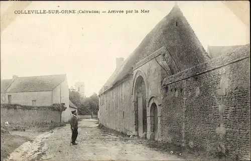 Ak Colleville sur Orne Calvados, Arrivee par la Mer