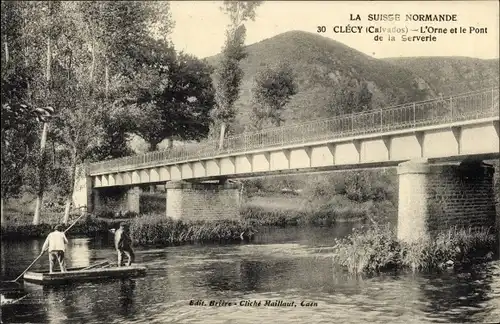 Ak Clécy Calvados, L'Orne, Le Pont de la Serverie